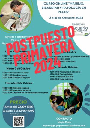 CURSO BIENESTAR, MANEJO Y PATOLOGÍA EN PECES: PRIMAVERA 2024