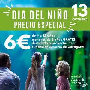 FIESTAS DEL PILAR 2023: VIERNES 13 DE OCTUBRE DÍA DEL NIÑO EN EL ACUARIO DE ZARAGOZA